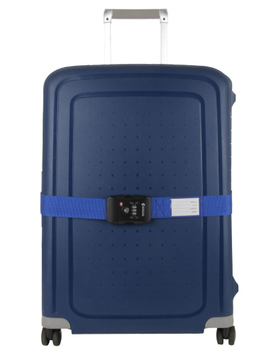 Ремень багажный с замком TSA синий
