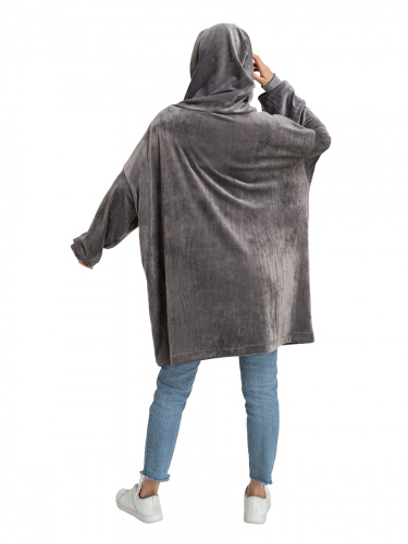 Blanket Hoodie Travel Grey