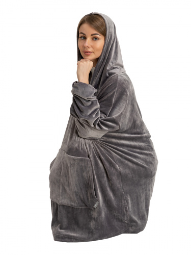 Blanket Hoodie Travel Grey