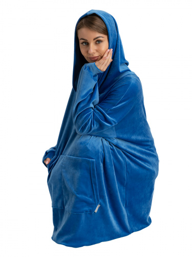Blanket Hoodie Travel Blue