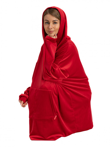 Blanket Hoodie Travel Red