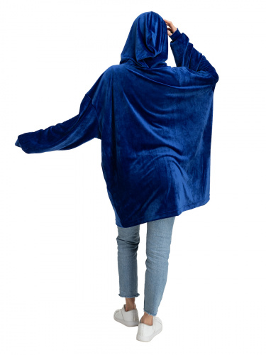 Blanket Hoodie Travel Royal blue