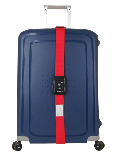 Ремень багажный с замком TSA красный